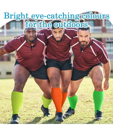 10 Pairs Plus Size Neon Over The Calf Socks | Extra Wide Knee High Socks for Diabetic & Lymphedema | Unisex Athletic Socks in 5 Colors - Buy Online on SooperMarket.com