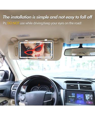 Hoomtaook LED Lighted Sun Visor Makeup Mirror | Touch Dimmable, USB Powered (White) - Buy Online on SooperMarket.com