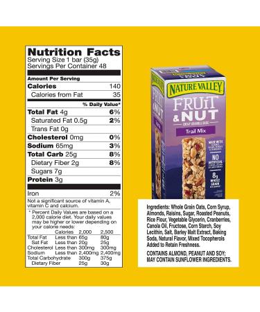 Nature Valley Fruit & Nut Chewy Trail Mix Granola Bars (Two 48 Ct Boxes 1.2 Oz. Bars) Total 96 Bars by Nature Valley - Buy Online on SooperMarket.com