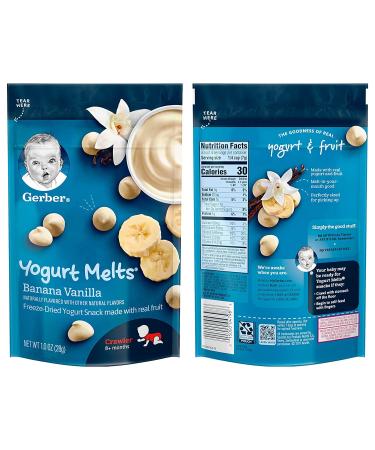 Gerber Yogurt Melts Variety Pack - Mixed Berry, Peach, Banana Vanilla - 1oz (Pack of 7) - Buy Online on SooperMarket.com