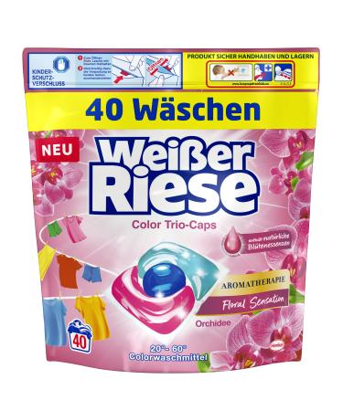 White giant color trio caps aromatherapy floral sensation (40 washes) detergent with orchid color detergent with intensive fragrance experience 40 pieces (1 Pack) 40 washloads