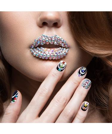 9000-Piece Nail Art Rhinestones Set - Colorful Crystal Gems with Picker & Tweezers | Mixed Sizes for Nail Design - Buy Online on SooperMarket.com