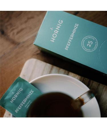 J. Hornig Peppermint Tea Natural Fresh Peppermint Flavor 100 Tea Bags (4x25 Bags) - Premium International Delivery - Buy Online on SooperMarket.com