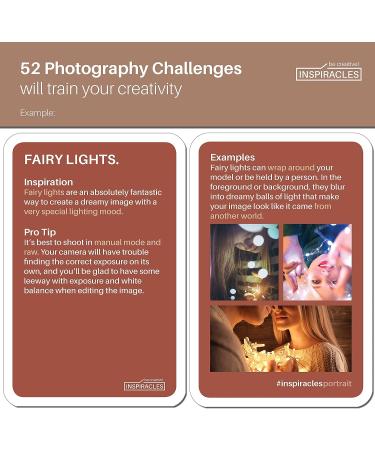 XL Photography Inspiration Cards Deck - Ultimate Photographer Gift with DSLR Accessories and Cheat Sheet - Portrait Edition - Buy Online on SooperMarket.com