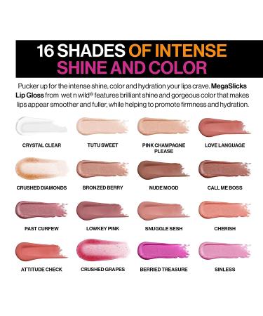 Wet n Wild Mega Slicks Lip Gloss - Long Lasting High Shine with Hyaluronic Acid and Crushed Diamonds - Buy Online on SooperMarket.com