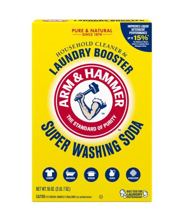 Arm & Hammer Super Washing Soda Detergent Booster & Household Cleaner, 55oz.