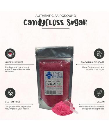 Baking Beauty and Beyond Premium Cotton Candy Floss Sugar - 400g Original Pink Flavor - Buy Online on SooperMarket.com