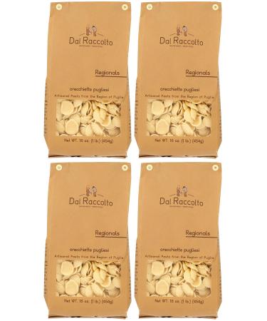 Dal Raccolto Orecchiette Pasta, 1 lb (Pack of 4), 64 oz 1.0 Pound (Pack of 4) Orecchiette Pasta