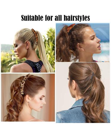 Aaiffey Banana Hair Clips for Women - Classic Double Comb Clips Leopard Print Ponytail Holder - Pack of 4 - Buy Online on SooperMarket.com