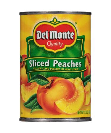 Del Monte (2 Cans) Del Monte Sliced Peaches, Canned Fruit, 15 oz per Can. Total 30 Ounces.DEL Monte Yellow Cling Sliced Peaches in 100% Juice
