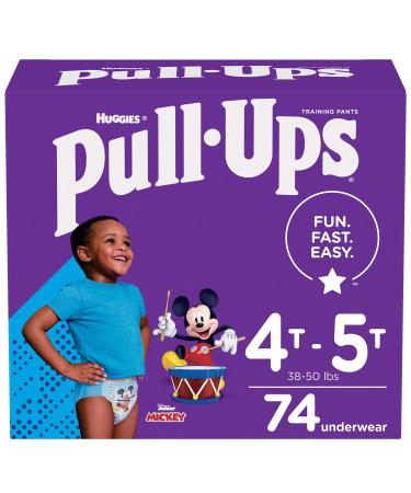 Pull-Ups Boys' Potty Training Pants Training Underwear , 4T-5T, 74 Ct Multi-colored 4T-5T (74 Count)
