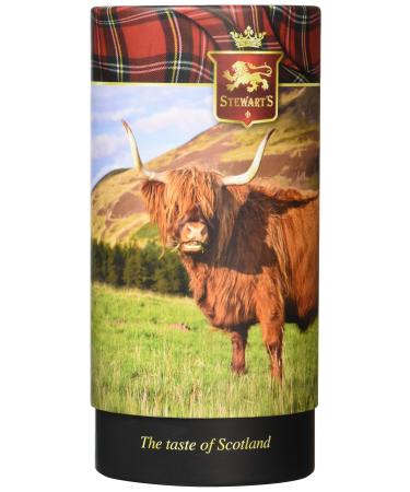 Stewart's - Highland Cow Shortbread Gifting Tube (150g) - Traditionally Made Luxury Scottish Shortbread Contains Melt-In-Mouth Shortbread Rounds Ideal Grab-Sized Treat to Share