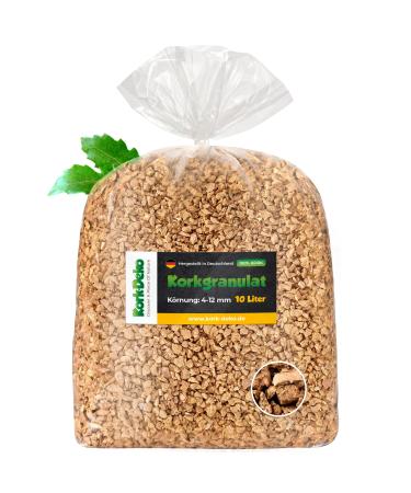 10 liters of cork granulate rough (4-12 mm) (cork substrate cork shot) for terrariums (reptiles) terrarium substrate (chips single litter substrate) or decoration/model building