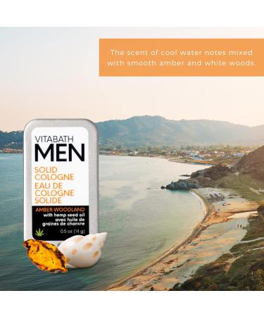 Vitabath Men's Solid Cologne Invigorating Crisp Cool Water & White Woods All Over Lasting Amber & Woodland Fragrance with Skin-Loving Natural Beeswax & Hemp - 0.5 oz Cool Water Amber White Woods 0.5 Ounce (Pack of 1) - Buy Online on SooperMarket.com