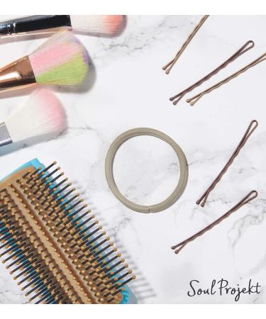 Soul Project Hair Ties - 100 No-Metal Elastic Bands for All Hair Types | Light Blonde 4mm - Perfect for Ponytails Braids & Gym - Buy Online on SooperMarket.com