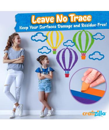 Craftzilla Colored Masking Tape 7 Roll Multi Pack - 210ft x 1in Rainbow Craft Tape - Buy Online on SooperMarket.com