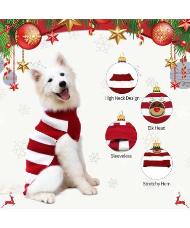 Delifur Holiday Reindeer Sweater for Small Dog/Cat - Christmas Pet Clothes, Red Medium - Buy Online on SooperMarket.com