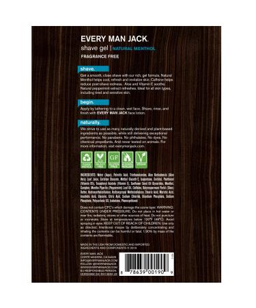 Every Man Jack Menthol Shave Gel for Men - 7oz Twin Pack | Natural & Refreshing - Buy Online on SooperMarket.com
