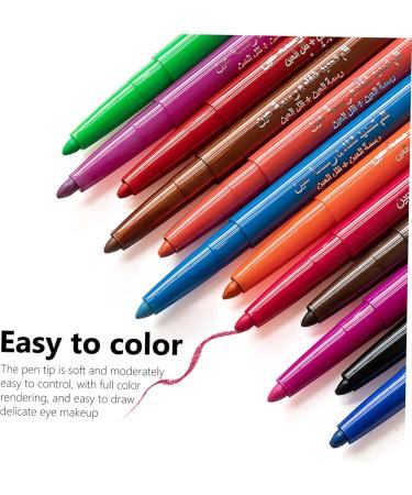 FOYTOKI 12 Pcs 1 Set Shadow Set Professional Eyeliner Pens Eye Liner Sharpeners Colorful Plastic - Buy Online on SooperMarket.com