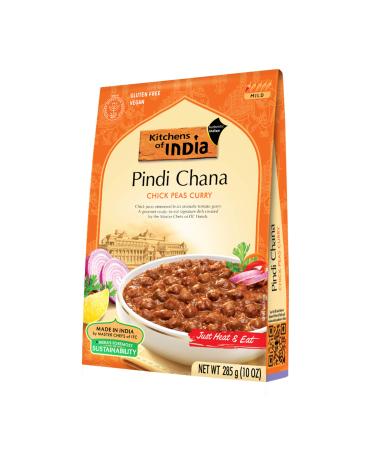 Kitchens Of India Ready To Eat Pindi Chana, Chick Pea Curry, 10-Ounce Boxes (Pack of 6) Chick Pea 10 Ounce (Pack of 6)