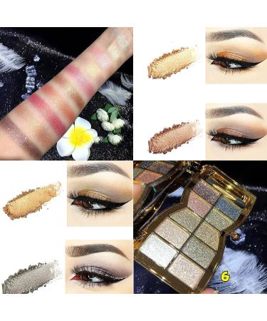 UIFCB Glitter Eyeshadow Palette - 10 Sparkling Colors | Highly Pigmented & Long Lasting Makeup Set in Gold (Type 6) - Buy Online on SooperMarket.com