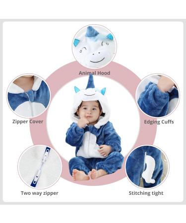 COOKY.D Unisex Winter Animal Hooded Baby Romper - Blue (3-6 months) - Buy Online on SooperMarket.com