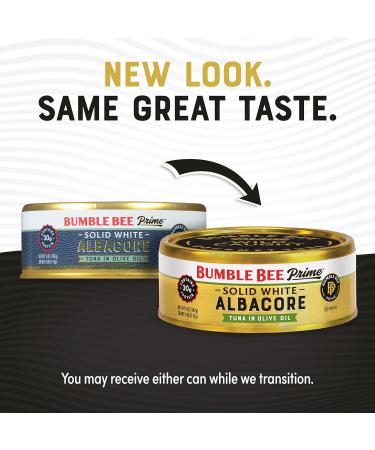 Bumble Bee Prime Solid White Albacore Tuna in Olive Oil, 5 oz Cans (Pack of 12) - Premium Wild Caught Tuna - 30g Protein per Serving - Non-GMO Project Verified, Gluten Free, Kosher - Buy Online on SooperMarket.com