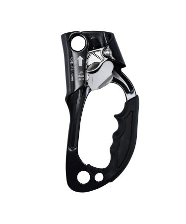 WILDKEN Climbing Hand Ascender Outdoor Mountaineering Tree Arborist Climbing Rappelling Equip Hand Ascender for 8-12MM Rope Left Right Hand Ascender Black 2 - Right