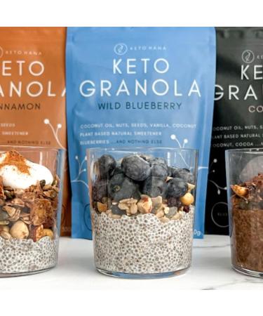 Keto Hana Wild Blueberry Vegan Granola - Dairy Free, Low Carb, No Refined Sugars, 4 Bags x 300gr - Buy Online on SooperMarket.com