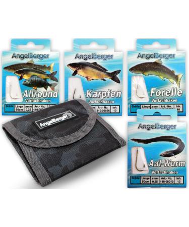 Angel-Berger Leader Hook Assortment | Premium Fishing Hooks for Eel Trout Carp & Zander | All-Round Feeder Bag - Buy Online on SooperMarket.com