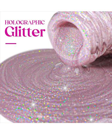MIZHSE 15ML Quick Dry Holographic Nail Polish Shimmer Glitter Nail Polish Varnish Magic Colour Change Iridescent Nail Lacquer Long Lasting No Need Lamp Cure 002 LSZJY002 - Buy Online on SooperMarket.com