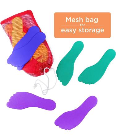 K-Roo Sports Set of 6 Colorful Foot-Shaped Floor Markers - Non-Slip Rubber Footprints in Mesh Bag for Dance, Karate & Activities - Buy Online on SooperMarket.com