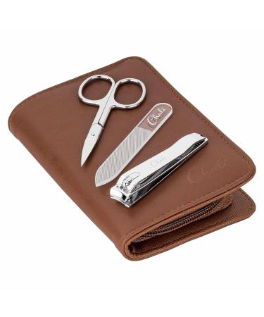 Chali 7-Piece Nail Set - Stainless Steel Manicure/Pedicure Kit with Case Nail Scissors Clippers & Glass File | International Shipping - Buy Online on SooperMarket.com