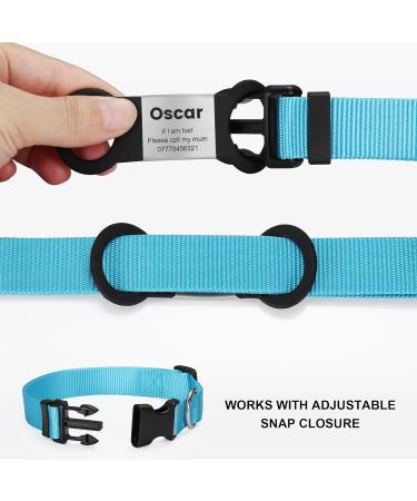 Yehanti Personalized Engraved Dog Tag - Quiet Silicone Pet ID for Dogs & Cats - Custom Name Phone & Address - Black Size L for 25mm Collars - Buy Online on SooperMarket.com