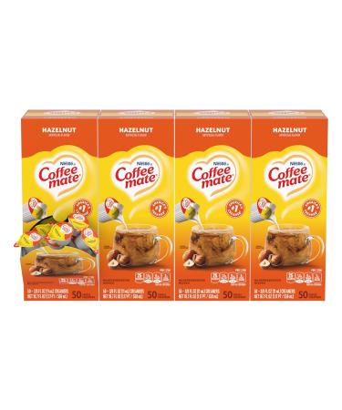 Nestle Coffee mate Coffee Creamer, Hazelnut, Liquid Creamer Singles, Non Dairy, No Refrigeration, Box of 50 Singles (Pack of 4)