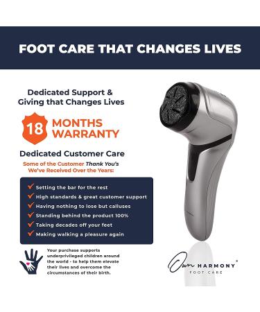 Own Harmony Electric Foot Callus Remover with Vacuum - Professional Pedicure Tools Kit for Powerful Pedi Care - CR2100 Quantum Silver - Buy Online on SooperMarket.com