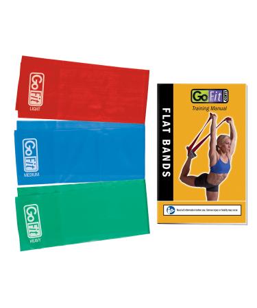 GoFit Latex Power Flat Band Kit for Resistance Band Training Stretch Resistance Band Mobility Band
