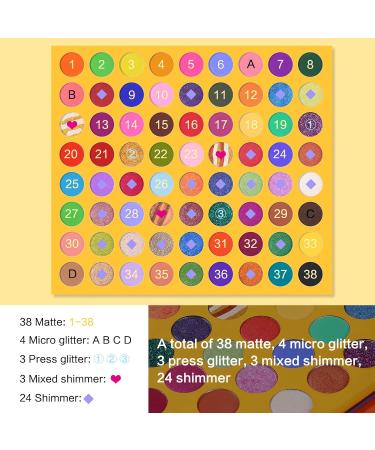 72 Colors Perling Gloss Matte Rainbow Makeup Palette - Ucanbe Professional Glitter Shimmer Eyeshadow | Bright Powder Eye Cosmetics - Buy Online on SooperMarket.com
