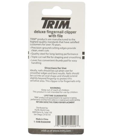 Trim Deluxe Fingernail Clippers with File - Sharp & Durable Steel Clippers for Precise Cuts - Buy Online on SooperMarket.com