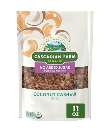 Cascadian Farm Organic Granola with No Added Sugar Coconut Cashew Cereal Resealable Pouch 11 oz.