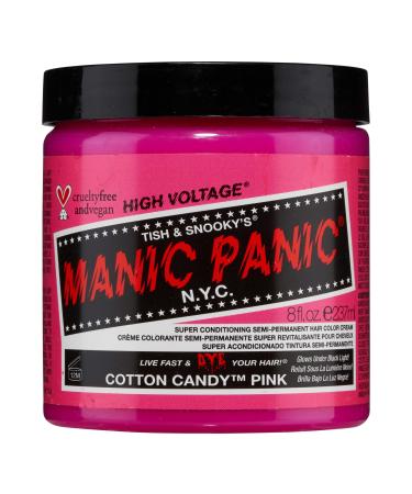 BIG POT Manic Panic 8oz High Voltage Classic Cream Formula Colour Hair Dye (Cotton Candy Pink)