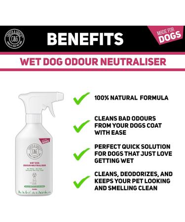Wet Dog Odour Neutraliser 500ml | Waterless Ourdour Eliminator | Rinse Free Deodoriser Spray | Pleasant Smelling Dog Ingredients |100% Cruelty Free - Buy Online on SooperMarket.com