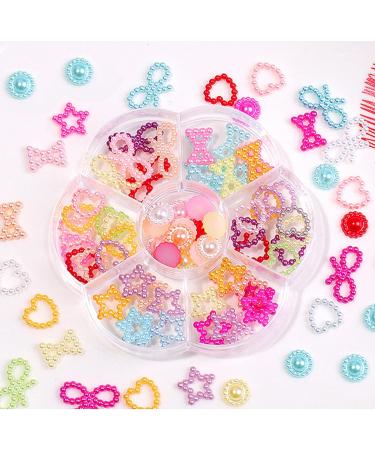 3D Pearl Bow Nail Charms Colorful Nail Art Charms Nail Gems for Nail Decorations Multi-shape Star Bowknot Pearl Heart Nail Art Gems for Girls Women DIY Nail Accessories for Nail Salon - Buy Online on SooperMarket.com