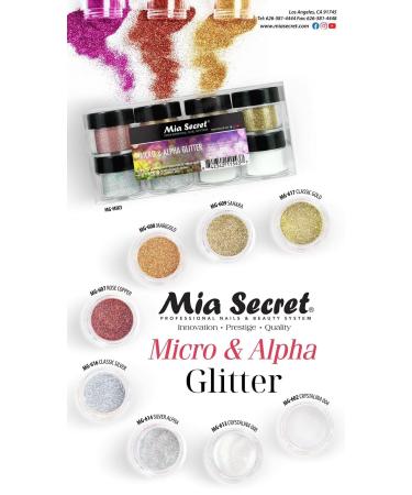MIA SECRET MICRO & ALPHA GLITTER Collection 8 jars of 1/4 oz each