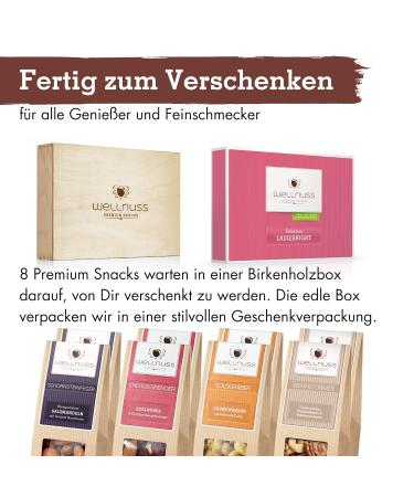 Wellnuss Ladiesnight Premium Vegan Gift Set for Women | 8 Nut Snacks in Birch Wood Box | Perfect Gift for Girlfriend Mother Sister - Buy Online on SooperMarket.com