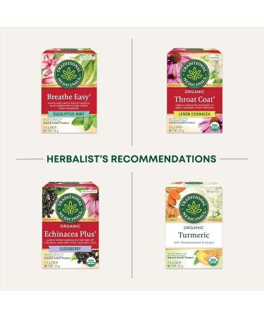 Traditional Medicinals - Organic Echinacea Plus Elderberry Herbal Tea (Pack of 6) - Help Fight off Respiratory Tract Infections - 96 Tea Bags Total Echinacea Plus Elderberry 16 count (Pack of 6) - Buy Online on SooperMarket.com