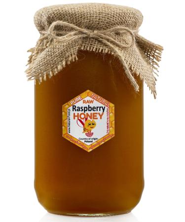 RAW HONEY directly from the beekeeper in Poland | 1 1 KG | Raspberry honey | Raw natural very healthy without additives. Unfiltered not centrifuged or heated | Made by bees Raspberry honey 1.1kg