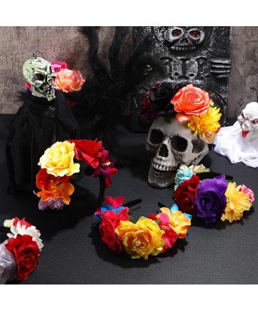 6 Pcs Mexican Rose Flower Crown Headband - Easter Wedding Floral Headbands for Masquerade & Cosplay - Buy Online on SooperMarket.com