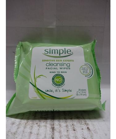 Simple Cleansing Facial Wipes - 25 Pack | Gentle Makeup Remover | Ideal for All Skin Types | International Shipping Available - Buy Online on SooperMarket.com