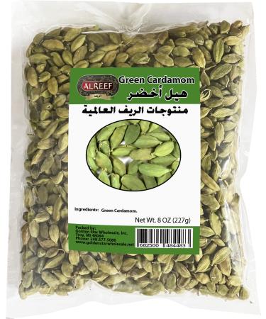 Alreef Green Cardamom Pods Spice 8 oz (226g) All Natural | Product of India | Extra Fancy